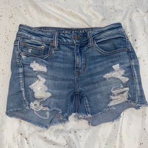 denim ripped jeans short